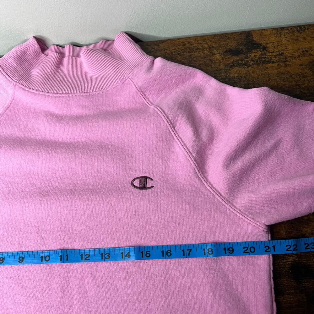 Pink Champion Mock Neck Sweatshirt Pullover Crop Logo Women's Medium - Picture 6 of 8